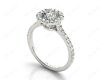 Cushion Square Cut Halo Diamond Engagement Ring with Claw Set Centre Stone in Platinum