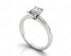 Radiant Cut Diamond Engagement ring with four claws centre stone in 18K White