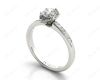 Pear Cut Diamond Engagement ring with six claws centre stone in 18K White