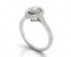 Pear Cut Halo Diamond Engagement Ring with Claw Set Centre Stone in Platinum