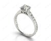 Asscher Cut Diamond Engagement Ring with Four Prong set centre stone in Platinum