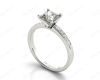 Princess Cut Diamond Engagement ring with four claws centre stone in Platinum