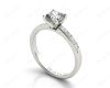 Cushion Cut Diamond Engagement ring with four claws centre stone in Platinum