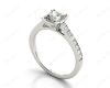 Princess Cut Diamond Engagement Ring with Claw set centre stone in 18K White