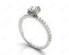 Marquise Cut Claw Set Diamond ring with pave set side stone in Platinum