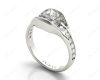 Radiant Cut Diamond Ring with Tension set centre stone in Platinum