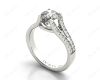 Round Cut Diamond Ring with Four Claws set centre stone in Platinum