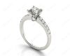 Princess Cut Diamond Engagement ring with four Prongs centre stone in Platinum