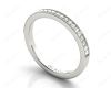 Diamond Wedding Band with Milgrain Setting Stones in 18K White