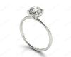 Round Cut Four Claw Set Diamond Ring with Plain Band In Platinum