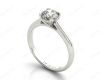 Round Cut Diamond Engagement Claw Set Solitaire Ring in Platinum