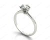 Solitaire Round Cut 6 Claw Diamond Engagement Ring With A Tapered Band  In 18K White