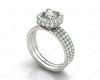 Cushion Cut Four Claw Set Diamond Engagement Ring in Platinum