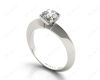 Round Cut Classic Four Claws Diamond Solitaire Ring in 18K White