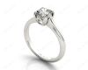 Cushion Cut Classic Four Claws Diamond Solitaire Ring in 18K White