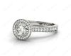 Round Cut Halo Vintage Diamond Engagement Ring With Claw Set Centre Stone in 18K White