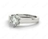 Round Cut Solitaire Diamond Engagement Ring with Twist Six Prong set centre stone in Platinum