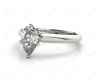 Pear Cut Solitaire Diamond Engagement Ring in six claw setting in 18K White