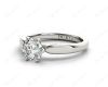 Round Cut Classic Six Claws Diamond Solitaire Ring in 18K White