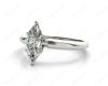 Marquise Cut Classic Six Claw Diamond Engagement Solitaire Ring in 18K White