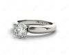 Round cut classic diamond solitaire ring with six claws setting in Platinum