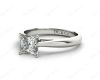 Princess Cut Four Claw Set Diamond Ring   in 18K White