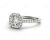 Cushion Square Cut Halo Diamond Engagement Ring with Claw Set Centre Stone in Platinum