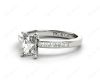 Radiant Cut Diamond Engagement ring with four claws centre stone in 18K White