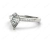 Pear Cut Diamond Engagement ring with six claws centre stone in Platinum