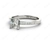 Asscher Cut Diamond Engagement ring with four claws centre stone in Platinum