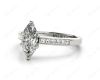 Marquise Cut Diamond Engagement ring with six claws centre stone in 18K White