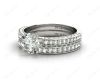 Engagement and Wedding Ring Set Round Cut Diamond Wedding Set Rings with Pave Setting Side Stones in 18K White