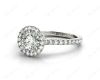 Round Cut Halo Diamond Engagement Ring with Claw Set Centre Stone in Platinum