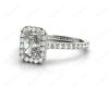 Radiant Cut Halo Diamond Engagement Ring with Claw Set Centre Stone in Platinum