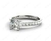 Asscher Cut Diamond Engagement Ring with Four Prong set centre stone in Platinum