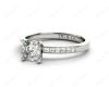 Cushion Cut Diamond Engagement ring with four claws centre stone in 18K White