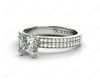 Princess Cut Diamond Engagement Ring with Split Claw Prong set centre stone   in 18K White