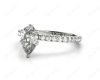 Marquise Cut Claw Set Diamond ring with pave set side stone in Platinum