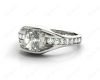 Radiant Cut Diamond Ring with Tension set centre stone in 18K White