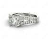 Round Cut Diamond Ring with Four Claws set centre stone in 18K White