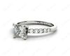 Princess Cut Diamond Engagement ring with four Prongs centre stone in 18K White