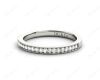 Diamond Wedding Band with Milgrain Setting Stones in 18K White