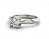 Cushion Cut Classic Four Claws Diamond Engagement Ring in 18K White