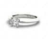 Round Cut Classic Four Claws Diamond Solitaire Ring in 18K White