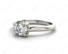 Cushion Cut Classic Four Claws Diamond Solitaire Ring in 18K White