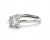 Round Cut Four Claw Set Diamond Ring with Plain Band In Platinum