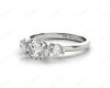 Round Cut Classic Trilogy Tension Set Diamond Ring in Platinum