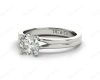 Solitaire Split Band Round Cut Four Claw Diamond Ring. in 18K White