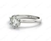 Solitaire Round Cut 6 Claw Diamond Engagement Ring With A Tapered Band  In 18K White