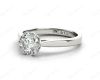 Round Cut Diamond Six Claw Solitaire Ring in 18K White